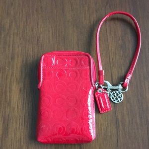 Coach Patent Cell Phone Wristlet NWOT